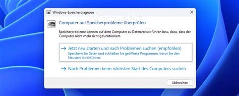mdsched.exe|windows speicherdiagnose starten 10.